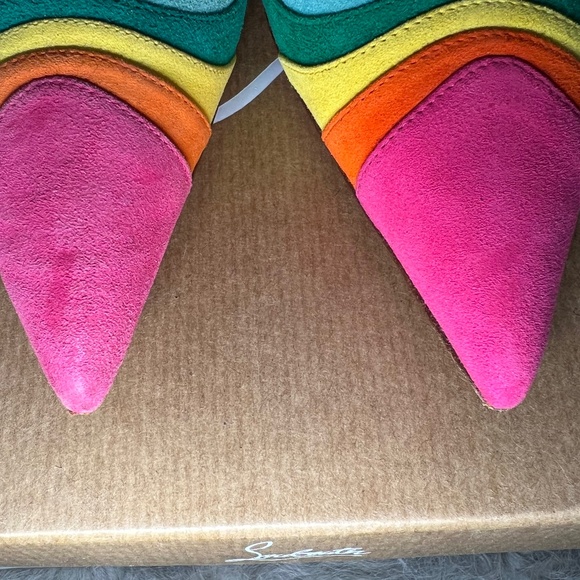 Christian Louboutin Degradama 80 Rainbow Suede Slingback’s - Picture 15 of 15